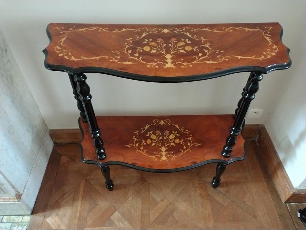 Vintage Italian Rococo Marquetry Console, Antiek en Kunst, Ophalen