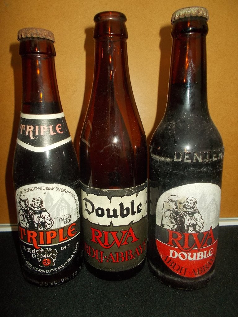 RIVA - 3 oude flesjes vol/leeg - Te koop in 1 Lot. Dentergem, Enlèvement, Utilisé, Bouteille(s), Duvel