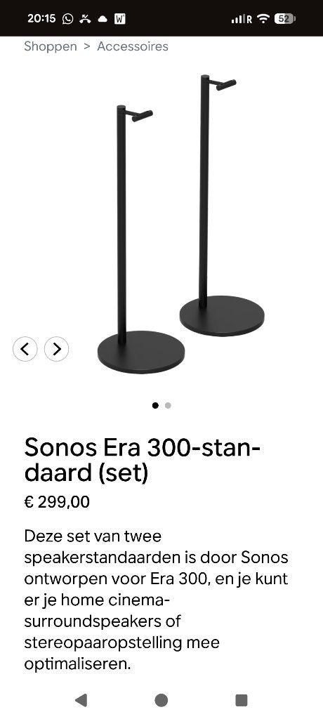 Sonos Era 300 luidsprekerstandaard set zwart. zgan., Ophalen, Zo goed als nieuw, Overige merken