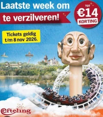1 voucher voor Efteling, Tickets & Billets, Une personne, Autres types