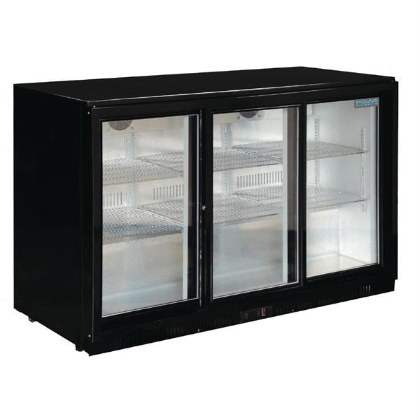 Polar flessenkoeler met 3 schuifdeuren zwart 330L *PROMO*, Verzenden, Nieuw in verpakking, Koelen en Vriezen