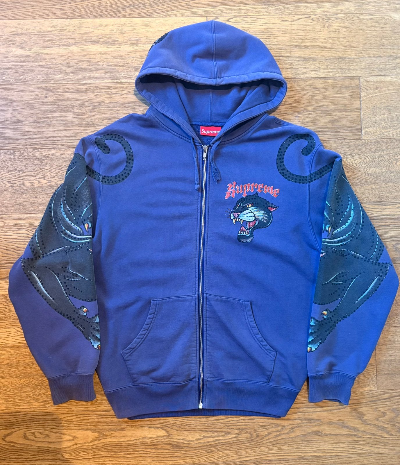 Supreme Panther Zip-up, Kleding | Heren, Ophalen of Verzenden, Zo goed als nieuw, Maat 48/50 (M), Paars