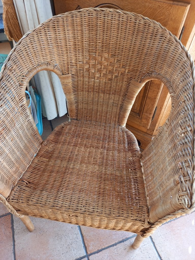 4 fauteuils en osier, Maison & Meubles, Enlèvement