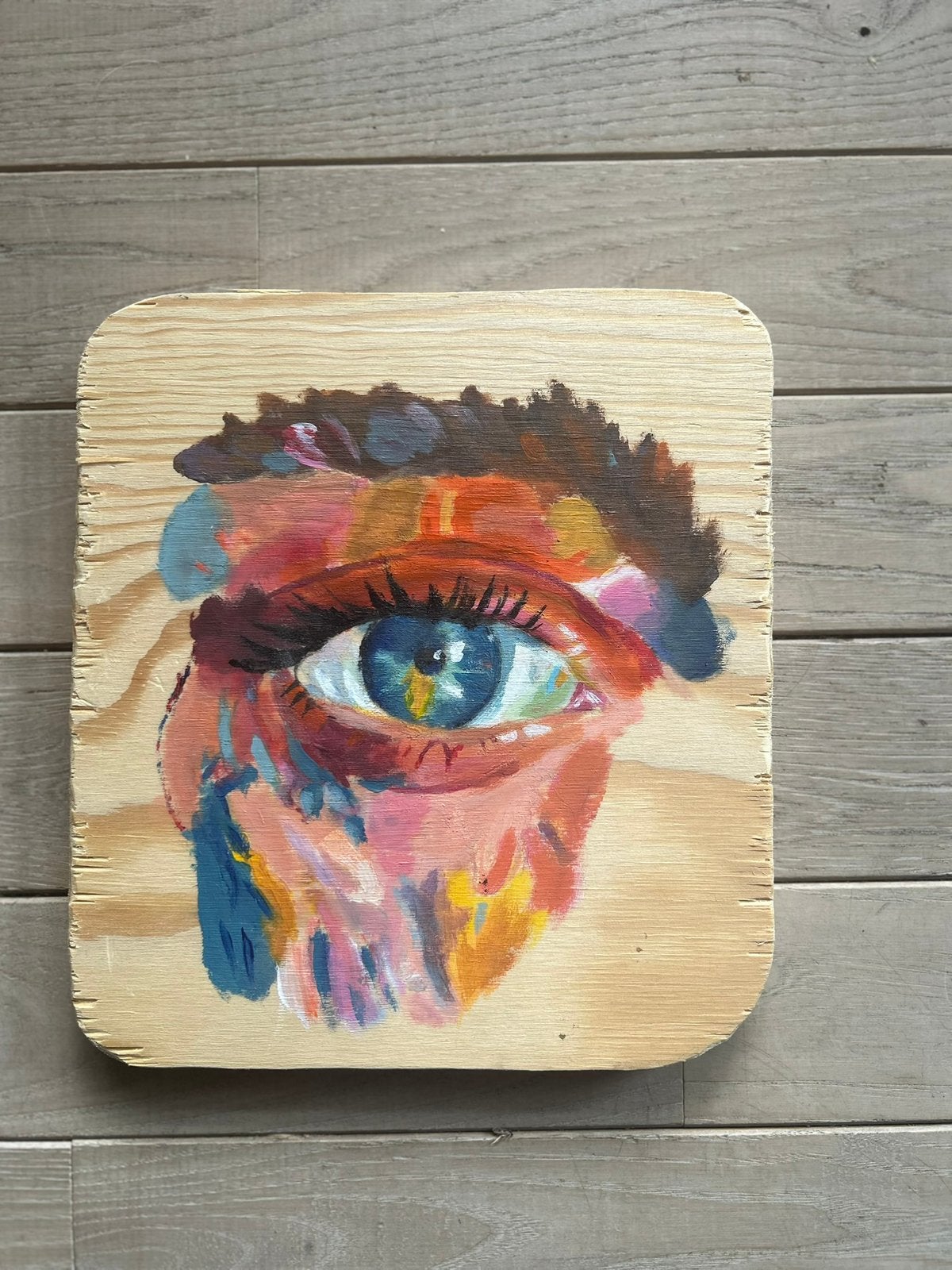 Orgineel axrylschilderij op hout, Antiek en Kunst, Kunst | Schilderijen | Modern, Ophalen of Verzenden, Hout