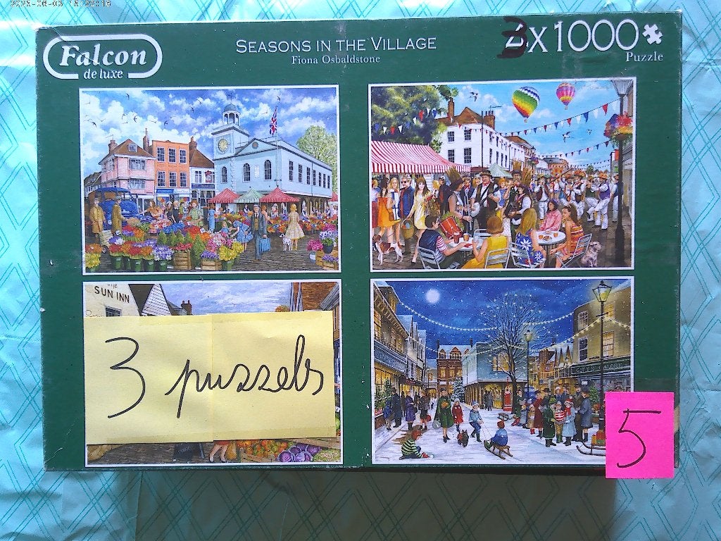 puzzel falcon 3x1000, Hobby en Vrije tijd, Ophalen of Verzenden, Gebruikt