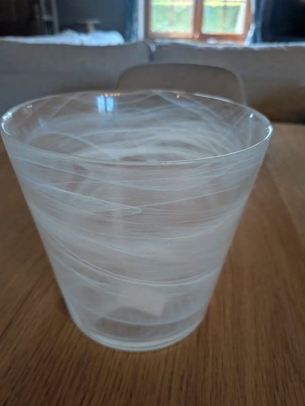 Glazen vaas/pannenlap, reliëfs., Huis en Inrichting, Woonaccessoires | Vazen, Ophalen, Nieuw, Glas