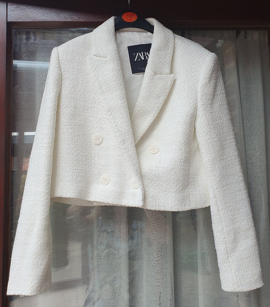 Witte vest met gele tinten van Zara maat S, Kleding | Dames, Truien en Vesten, Ophalen of Verzenden, Zo goed als nieuw, Maat 36 (S)