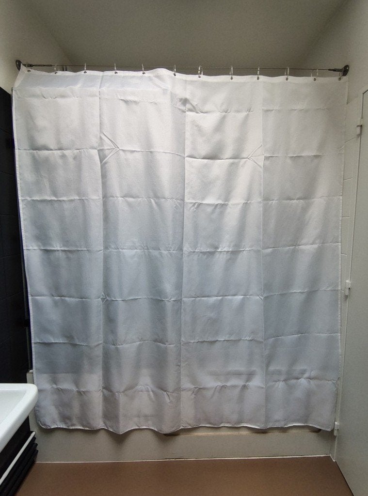 Rideau de douche blanc 180x200 cm avec yeux en métal, IKEA, Enlèvement ou Envoi, Utilisé, Autres types