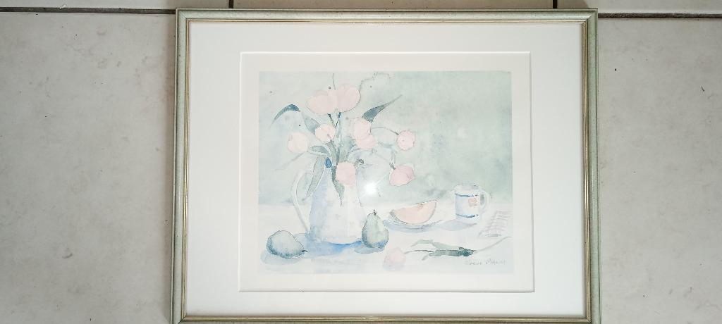 Pasteltekening/Aquarel Sarah Malin, Antiek en Kunst, Ophalen