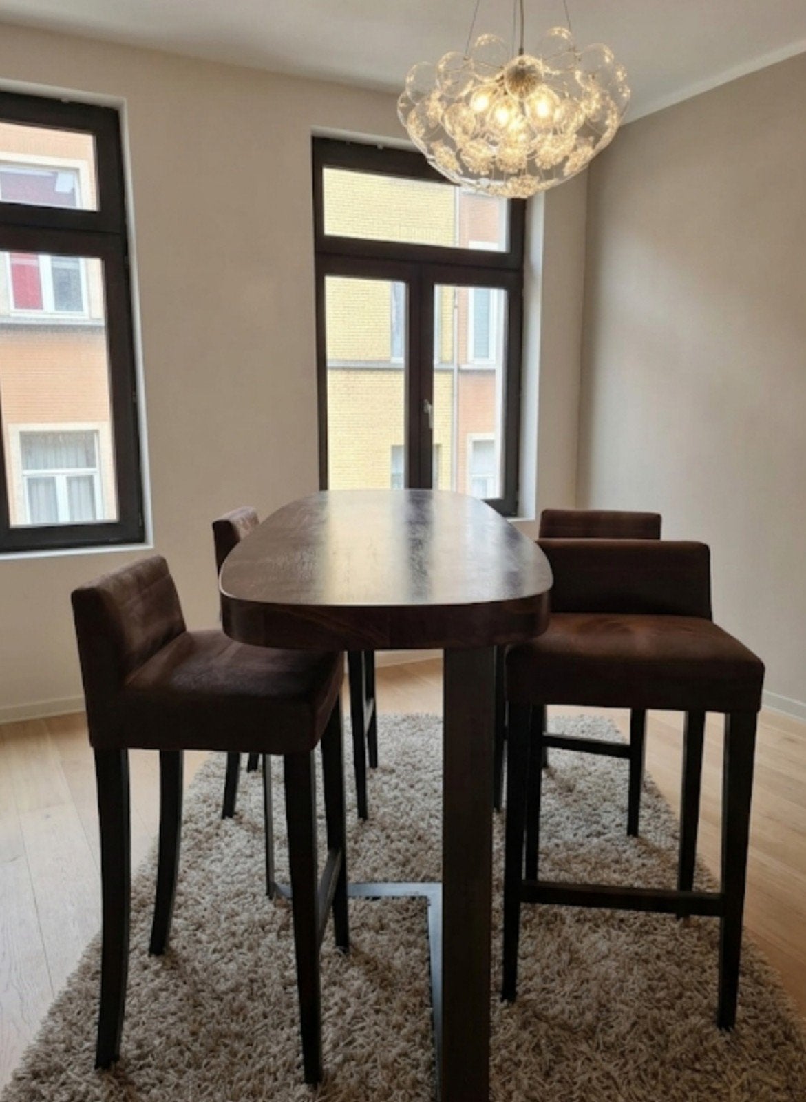 Ensemble Table Haute Massive & 4 Tabourets  design, 4 tabourets, Bois