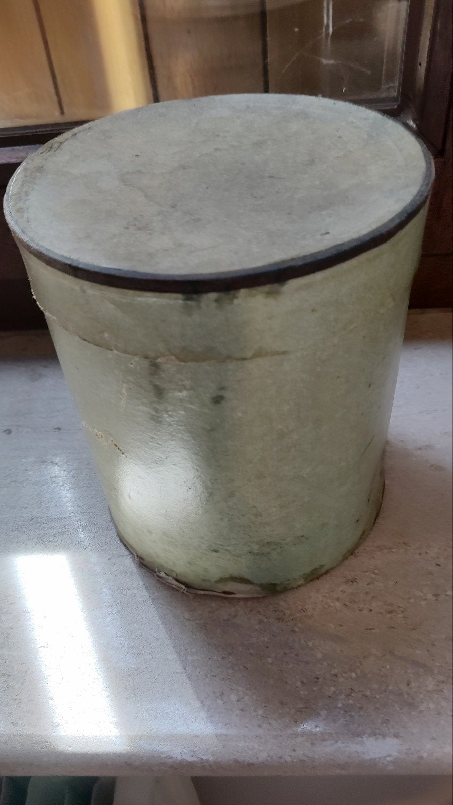 Oude kartonnen doos met stoffen boordkragen, Antiek en Kunst, Ophalen of Verzenden