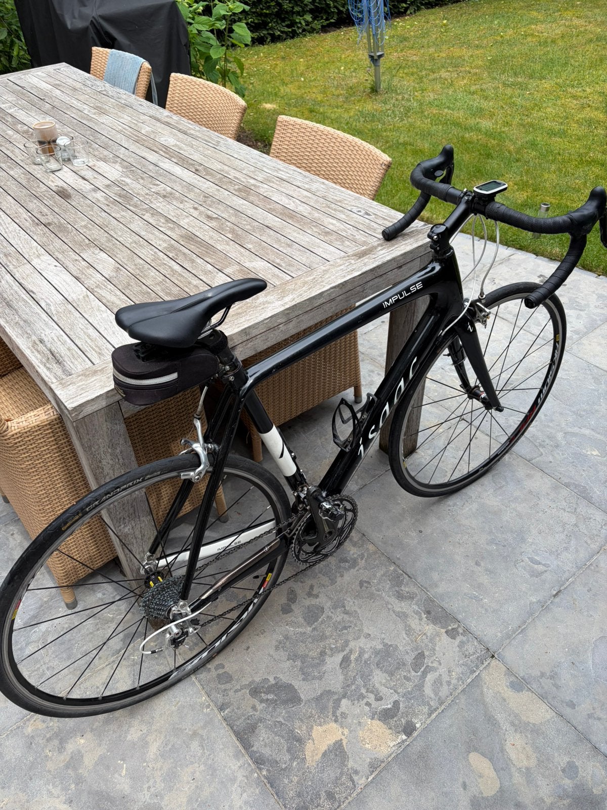 Zwarte racefiets unisex - Isaac, Fietsen en Brommers, Fietsen | Racefietsen, Gebruikt, Velgrem, 15 tot 20 versnellingen, Dames