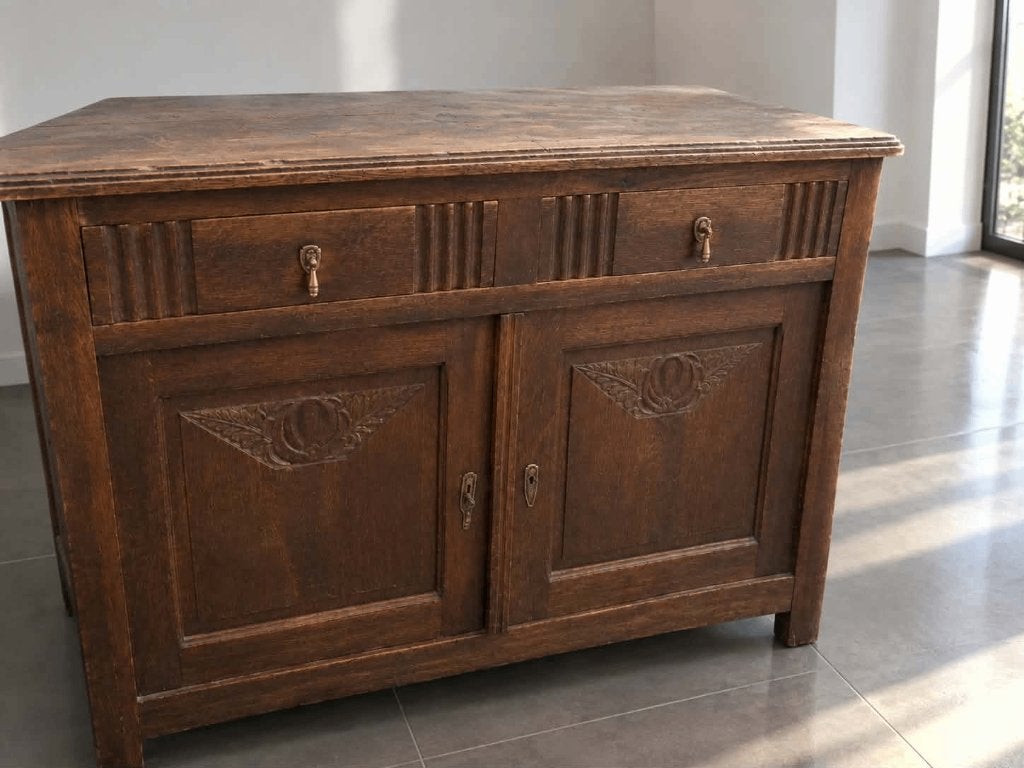Magnifique buffet en chêne massif sculpté, Maison & Meubles, Enlèvement, Utilisé, Chêne