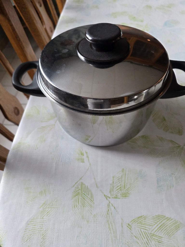 roestvrijstalen braadpan met deksel, Huis en Inrichting, Keuken | Potten en Pannen, Zo goed als nieuw, Kookpan, Aluminium, Met deksel
