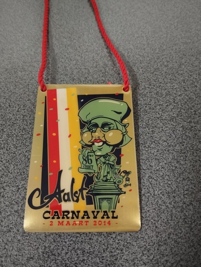 Carnaval medaille Aalst metaal 2014, Ophalen of Verzenden, Overige materialen