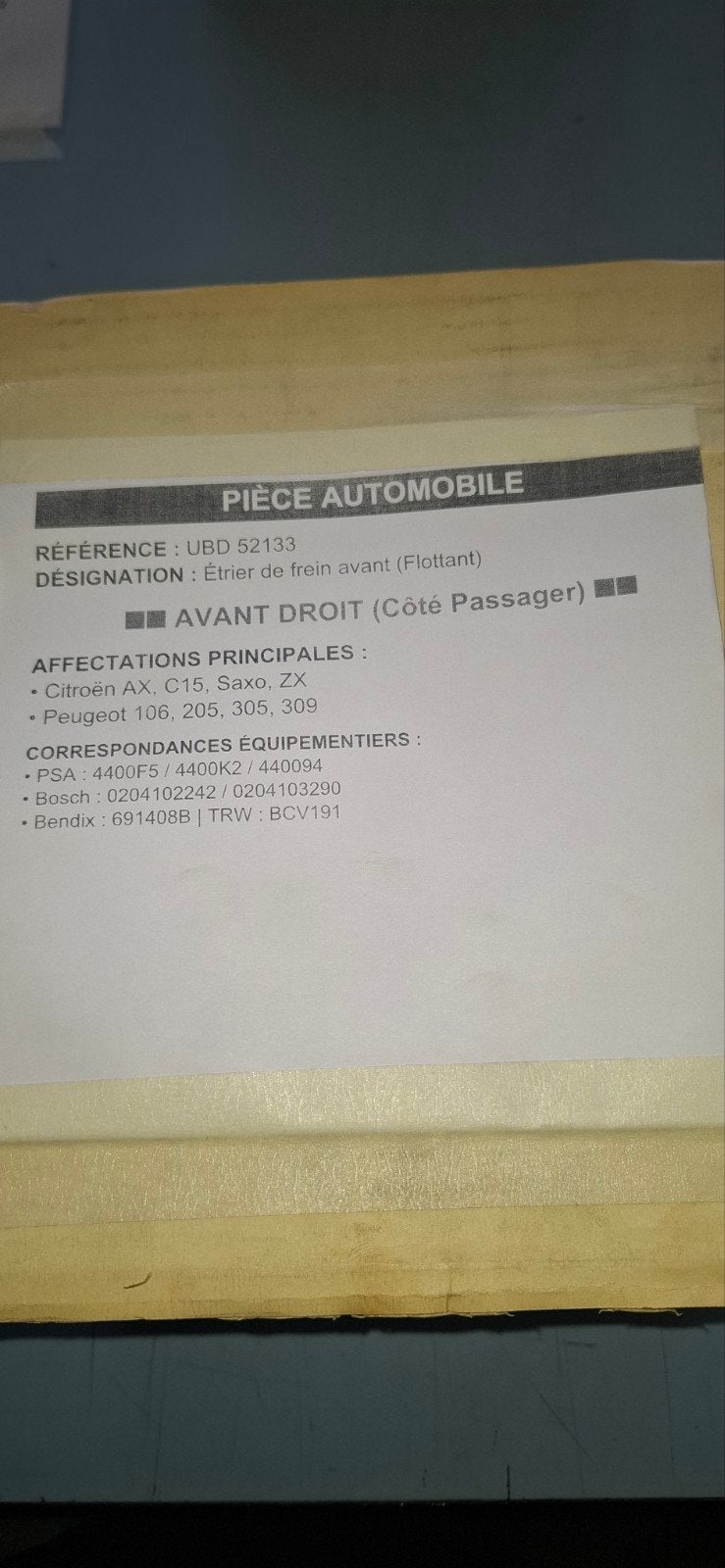 etrier avant droit Citroën peigeot, Enlèvement, Neuf, Citroën