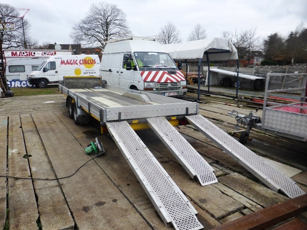 Platte aanhangwagen, 5,5x1,80m, fair/agrarisch, Ophalen, Gebruikt