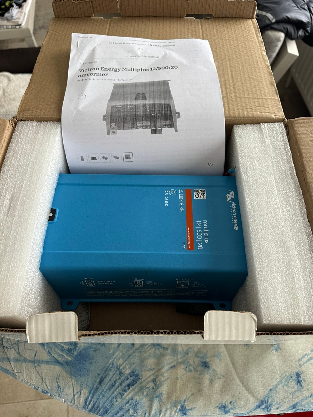 Victron multiPlus omvormer, Ophalen, Nieuw