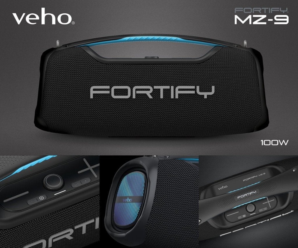 Veho MZ-9 draagbare bleutooth party speaker, Audio, Tv en Foto, Stofbestendig, Party speaker, Zo goed als nieuw, 60 tot 120 watt