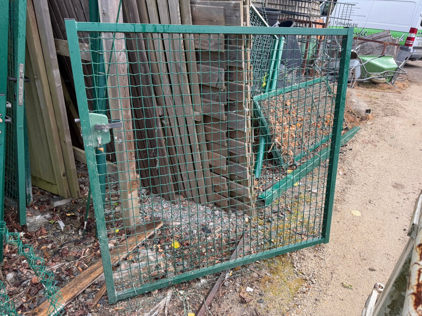 Tuinpoort groen, Ophalen, Gebruikt, 100 tot 150 cm, 150 tot 200 cm