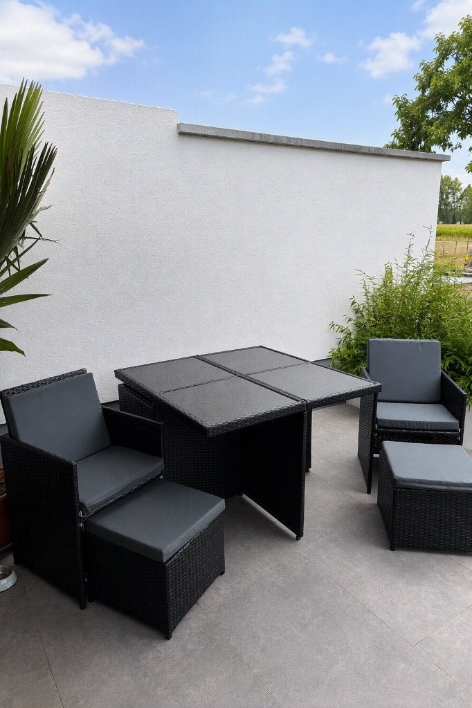 Lounge meubelset, Table à dinner, Osier, Salons de jardin, Comme neuf