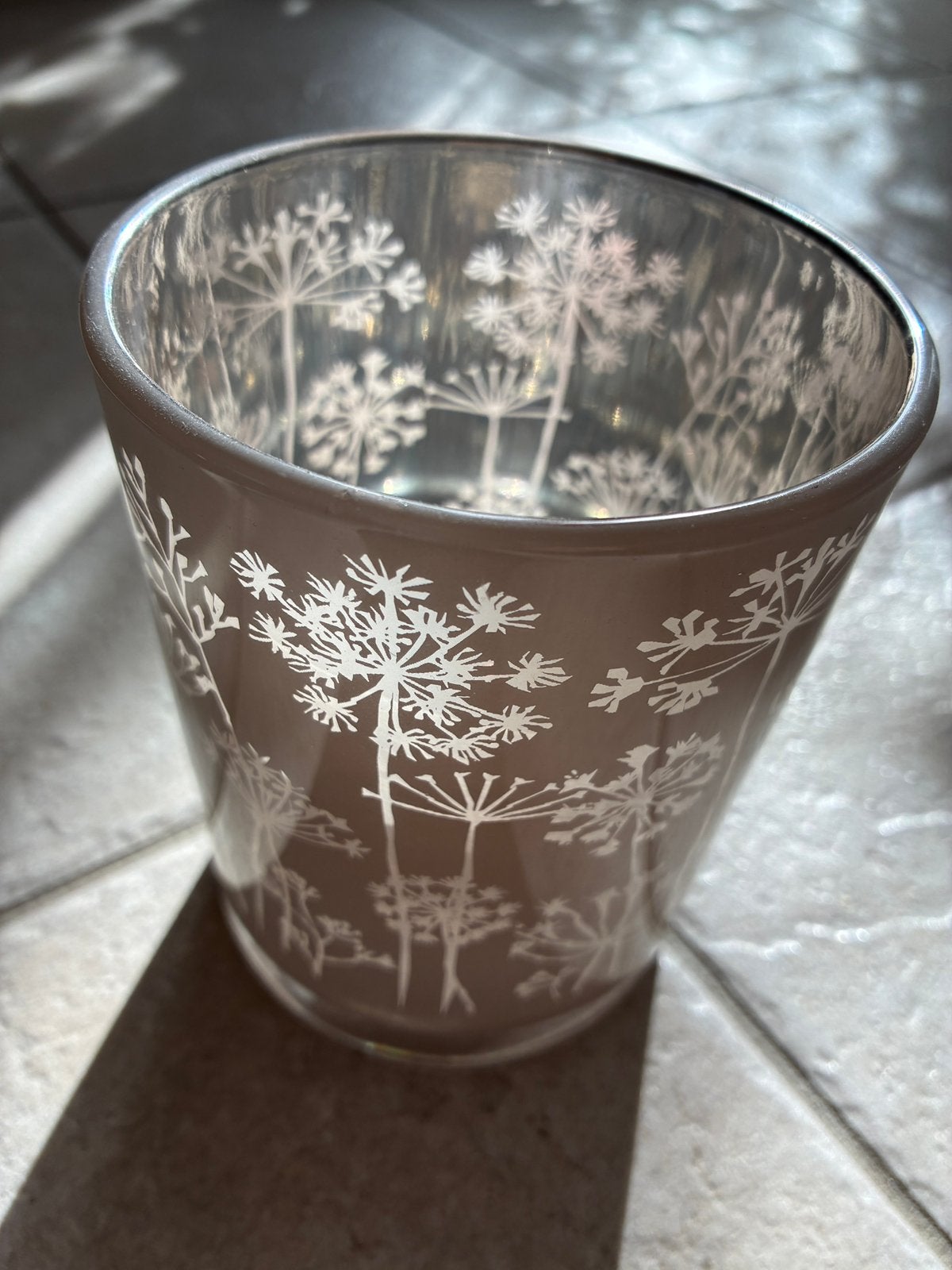 Photophore ou pot pour pot pourri 12,5 cm Dio - beige - neuf, Maison & Meubles, Neuf, Autres marques, Verre, 12 cm