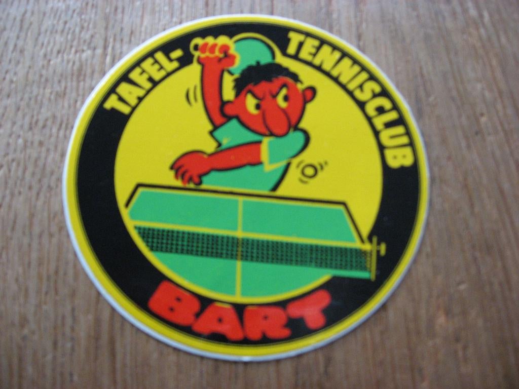 Tafel Tennisclub Bart Sticker, Ophalen of Verzenden, Nieuw, Sport