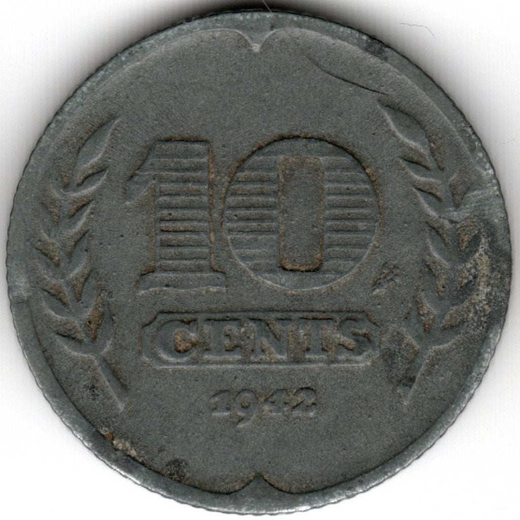 Nederland : 10 Cents 1942 KM#173 Ref 16802, Ophalen of Verzenden, Koningin Wilhelmina, 10 cent, Losse munt