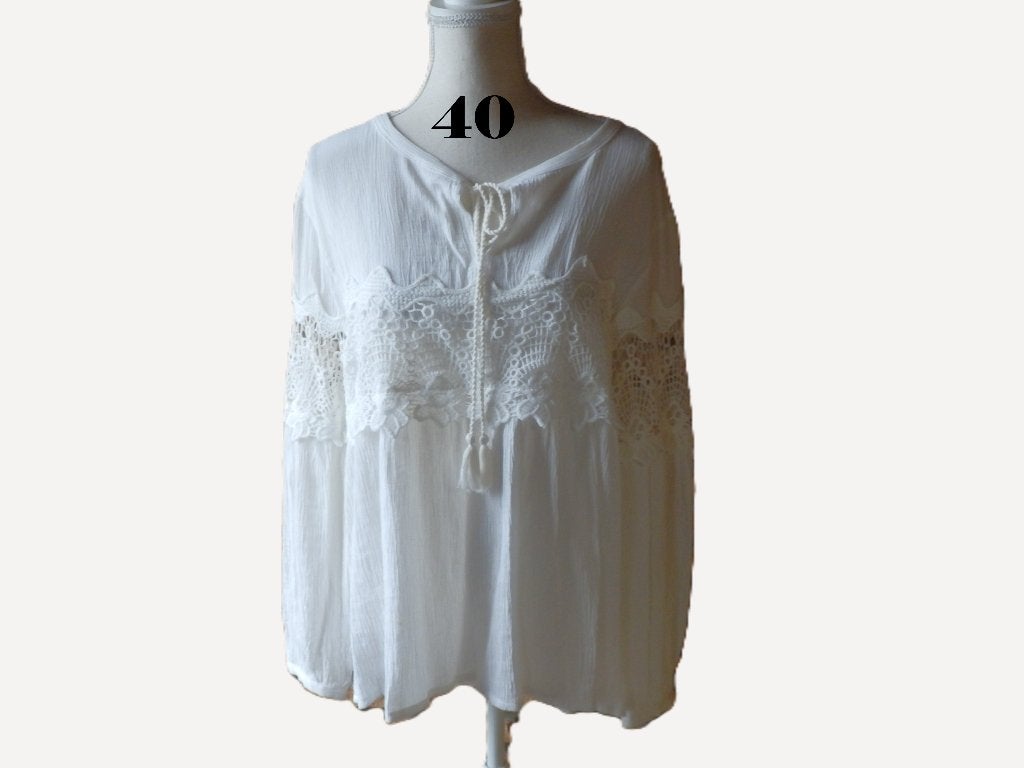 (109)- blouse femme t.L blanche - bebe plus -, Vêtements | Femmes, Bebe plus, Taille 38/40 (M), Enlèvement ou Envoi, Comme neuf
