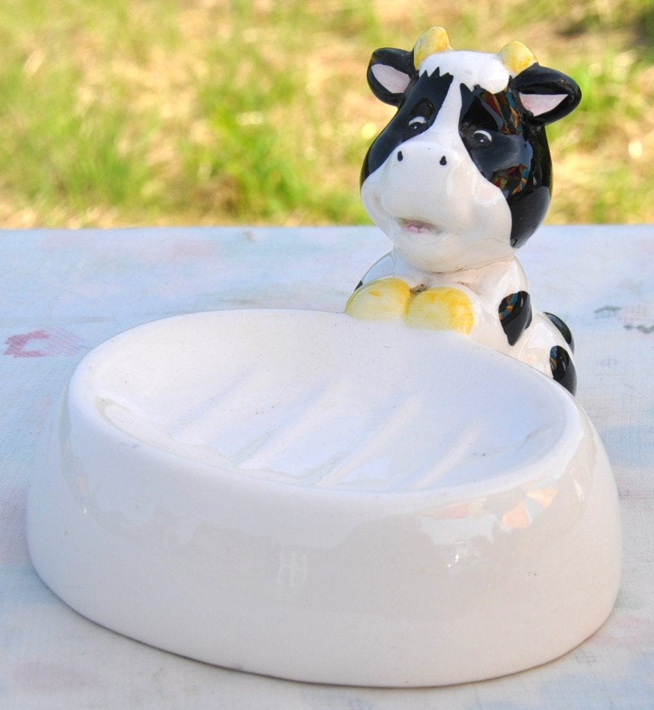 porte savon en faience vache, Maison & Meubles, Accessoires pour la Maison | Autre, Comme neuf, Pierre/céramique, Blanc, Enlèvement ou Envoi