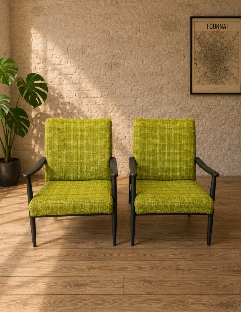 Paire de fauteuils vintages scandinaves, Maison & Meubles, Enlèvement, Comme neuf