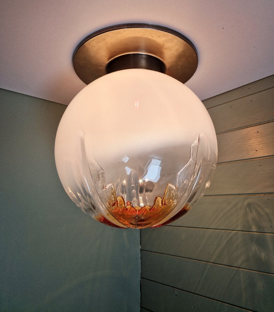 Grand plafonnier en verre de Murano, Mazzega (Italie), 1970, Enlèvement ou Envoi