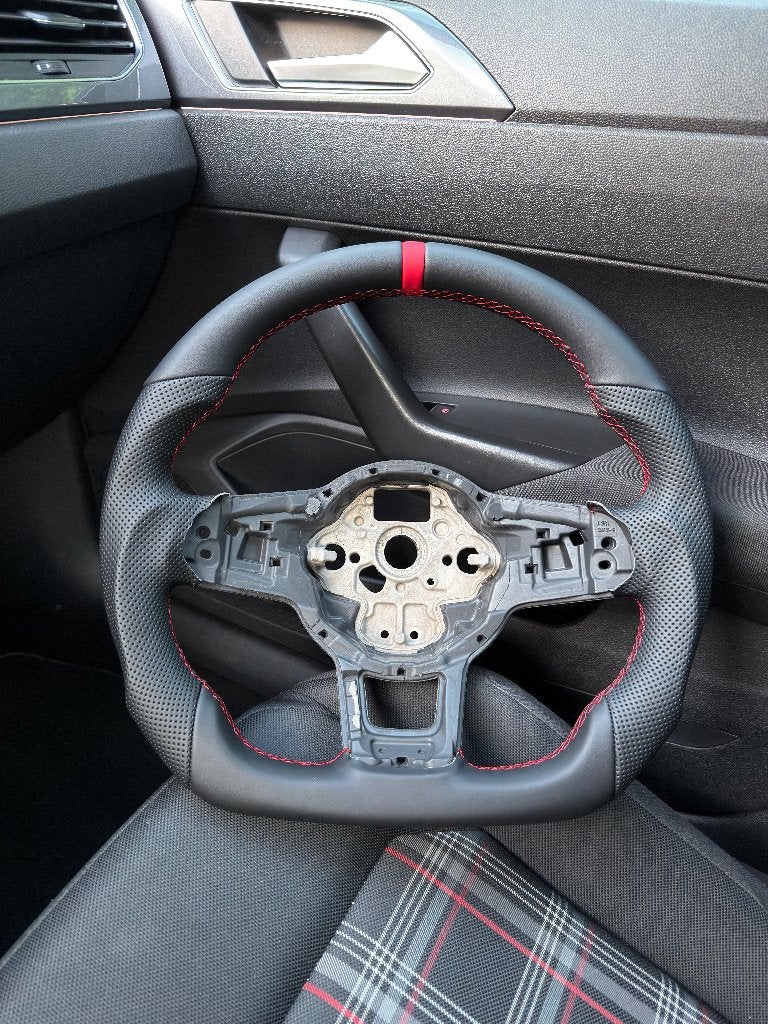 Custom Volkswagen GTI Sportstuur met rode stiksels, Autos : Pièces & Accessoires, Commande, Enlèvement ou Envoi, Neuf, Volkswagen