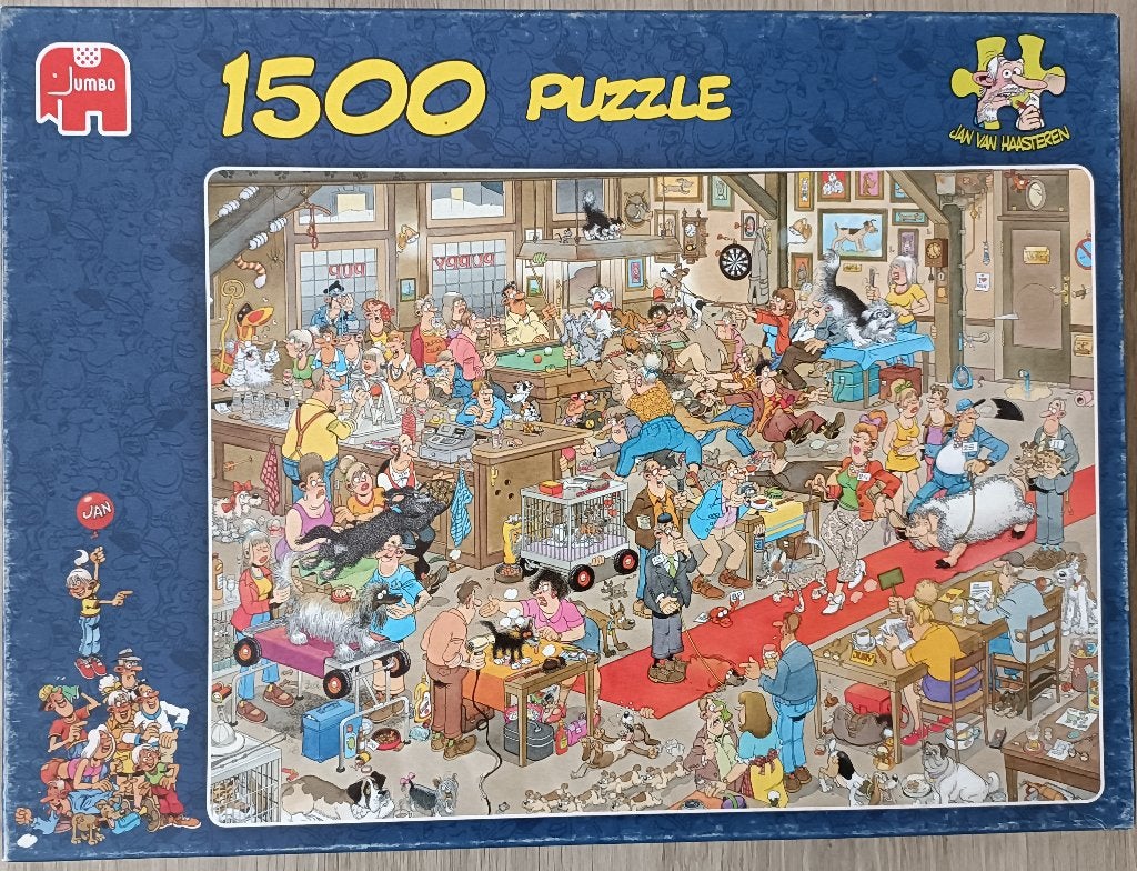 Puzzel Jan van Haasteren "De hondenshow", Enlèvement ou Envoi, 500 à 1500 pièces, Utilisé, Puzzle