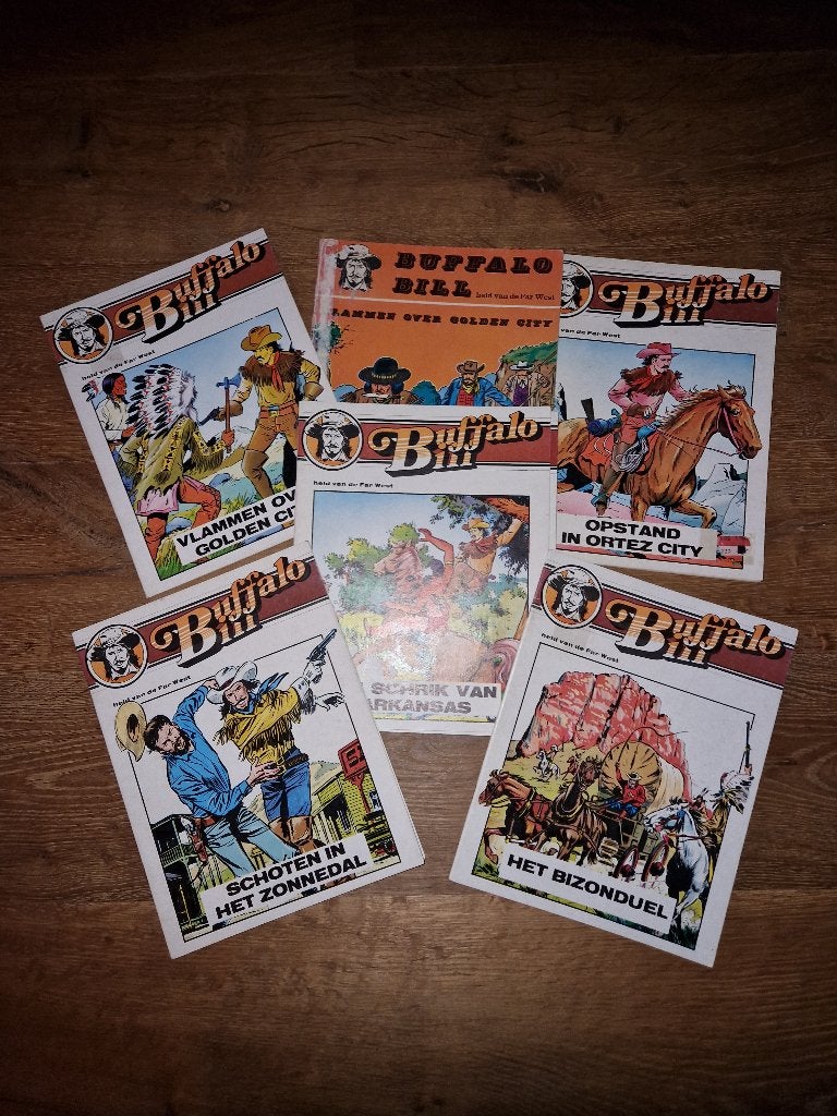 buffalo bill 5 strips, Boeken, Meerdere stripboeken, Ophalen of Verzenden, Gelezen