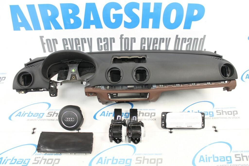 Airbag set - Dashboard zwart/bruin 3 spaak Audi A3 8V