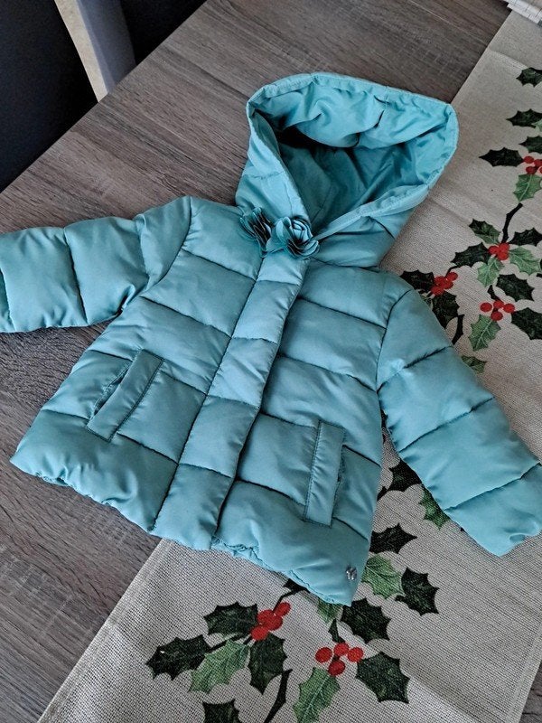 River Woods turquoise donsjasje 9 maand, Kinderen en Baby's, Babykleding | Maat 74, River Woods, Meisje, Ophalen of Verzenden