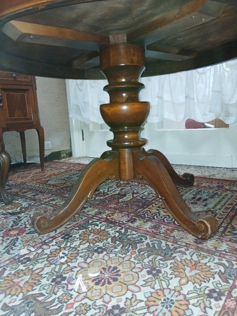 Vintage ronde tafel, Enlèvement, Utilisé, Rond, Autres essences de bois
