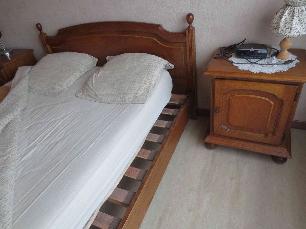 matras voor bed 1,40 op 2,00 m + lakens voor matras, Maison & Meubles, 140 cm, Brun, Enlèvement, Utilisé
