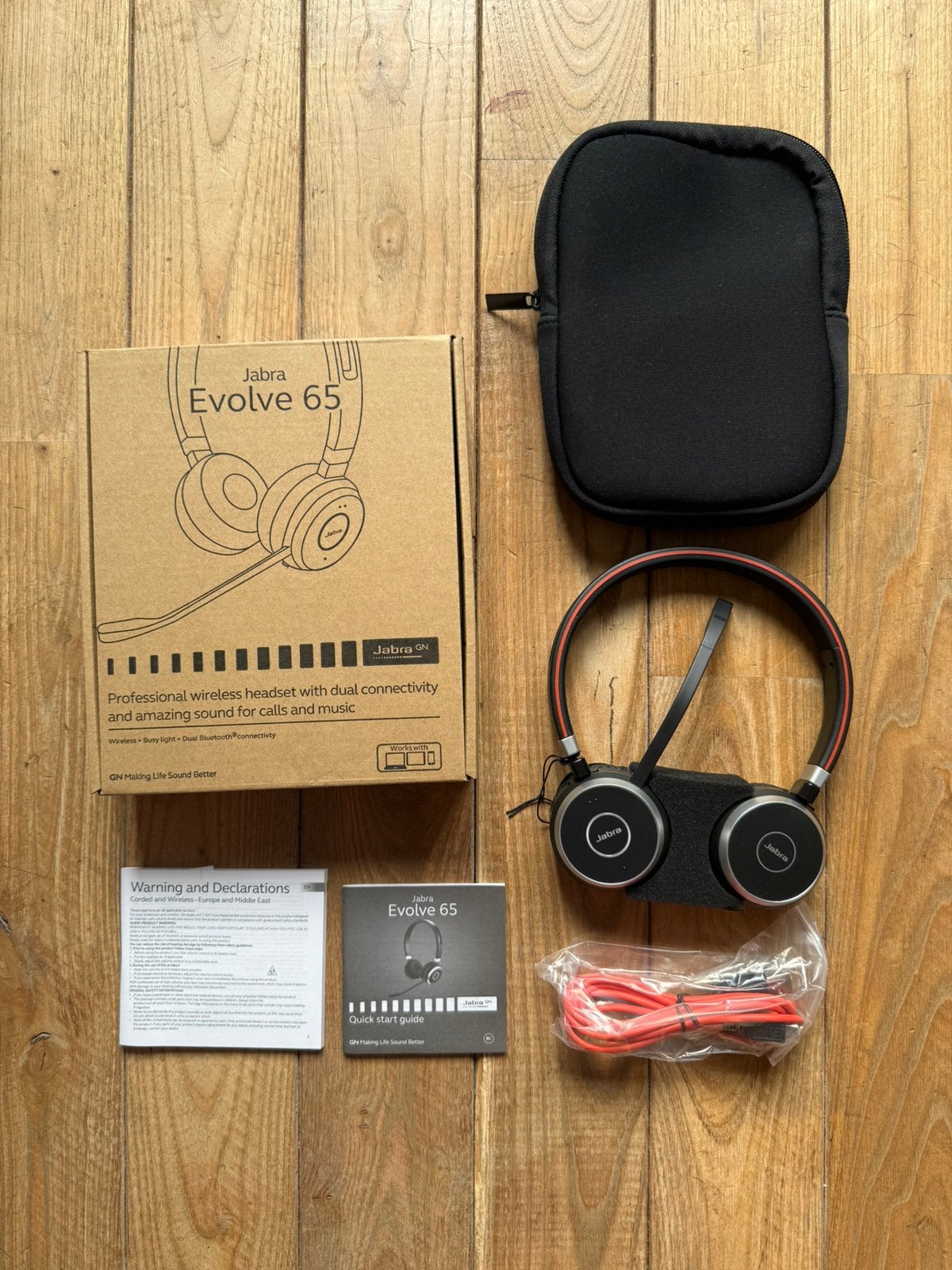 Casque Jabra Evolve 65 sans fil (Bluetooth), TV, Hi-fi & Vidéo, Neuf, Noir, Enlèvement, Bluetooth
