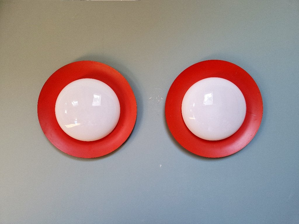 Paire d'appliques murales Space Age orange XXL, 1960, Enlèvement ou Envoi