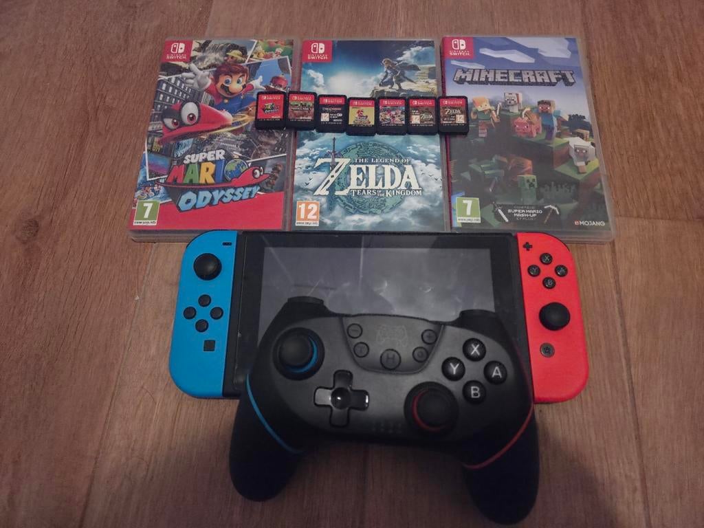 Jeux + switch + accesoires, Avec 1 manette, Comme neuf, Enlèvement, Switch Original