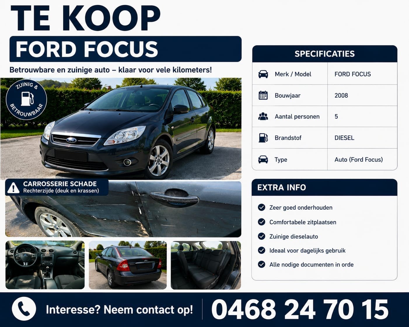 FORD FOCUS 2008, Particulier, Te koop