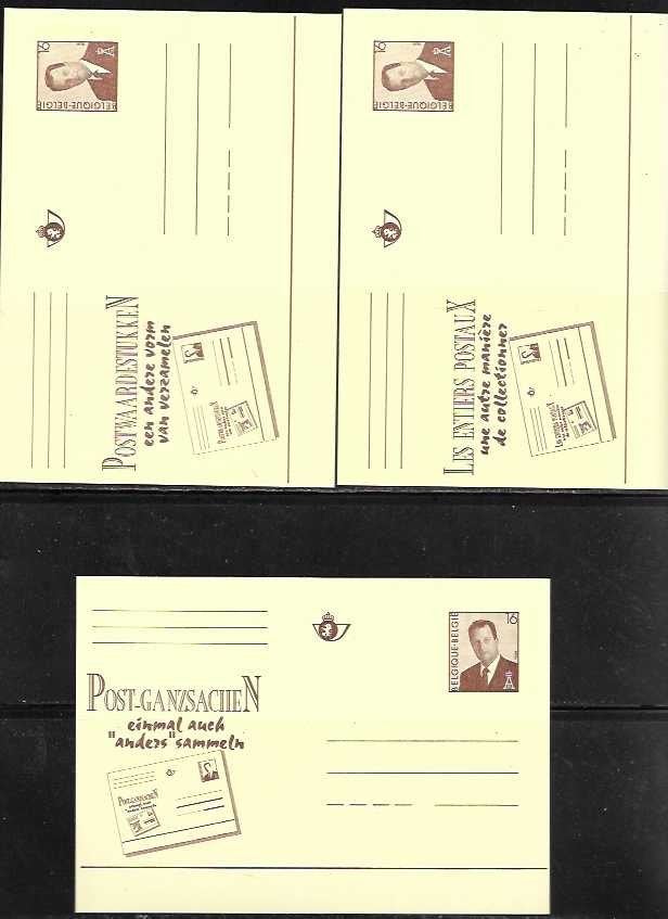 Belgie.  briefkaart postwaardestukken - 3 talen - 28, Ophalen of Verzenden, Ongelopen