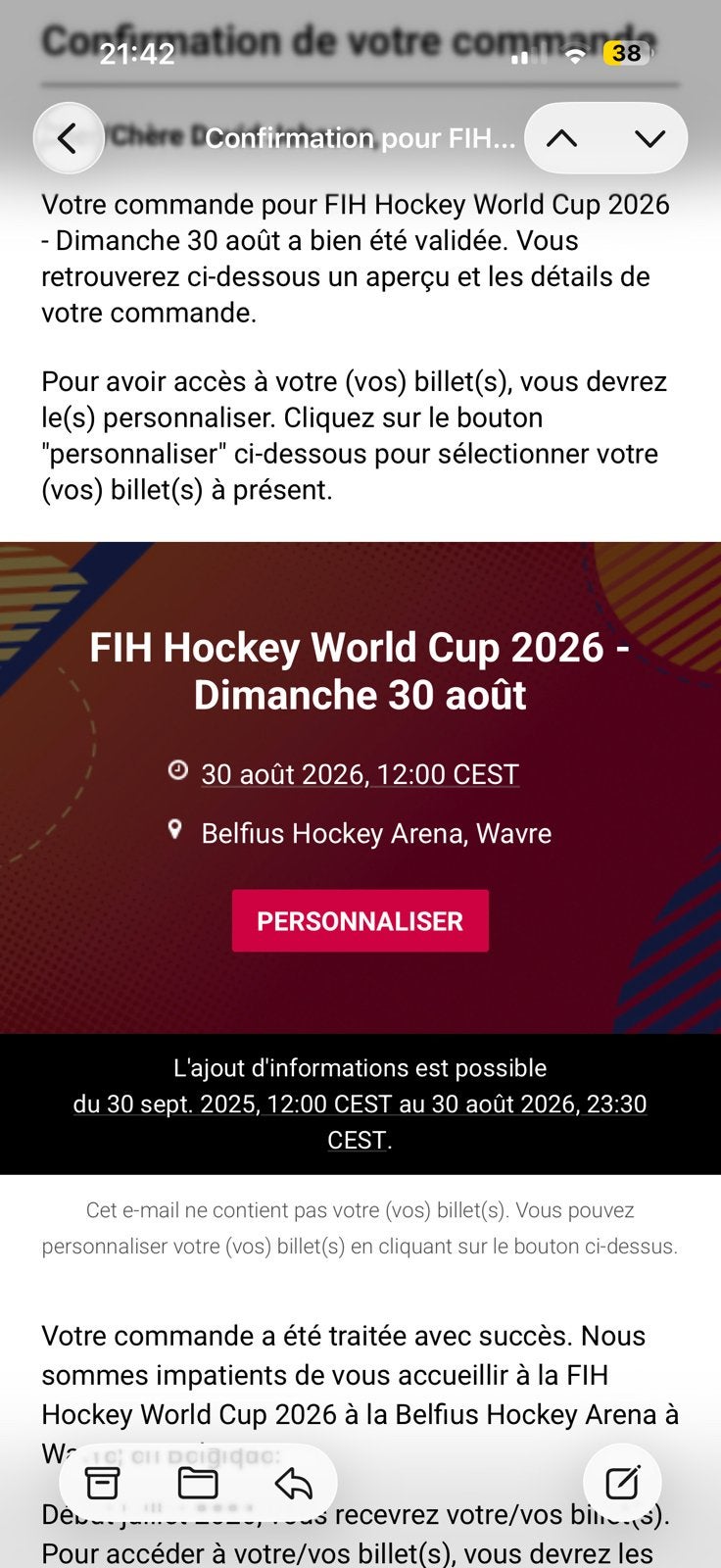4 places pour la finale 30/8/26 coupe du monde de hockey, Trois personnes ou plus