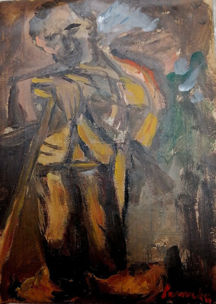 Constant Permeke '' Boer  '' olieverf op Strijdkreet  1929, Antiek en Kunst, Kunst | Schilderijen | Klassiek, Verzenden, Expressionistisch