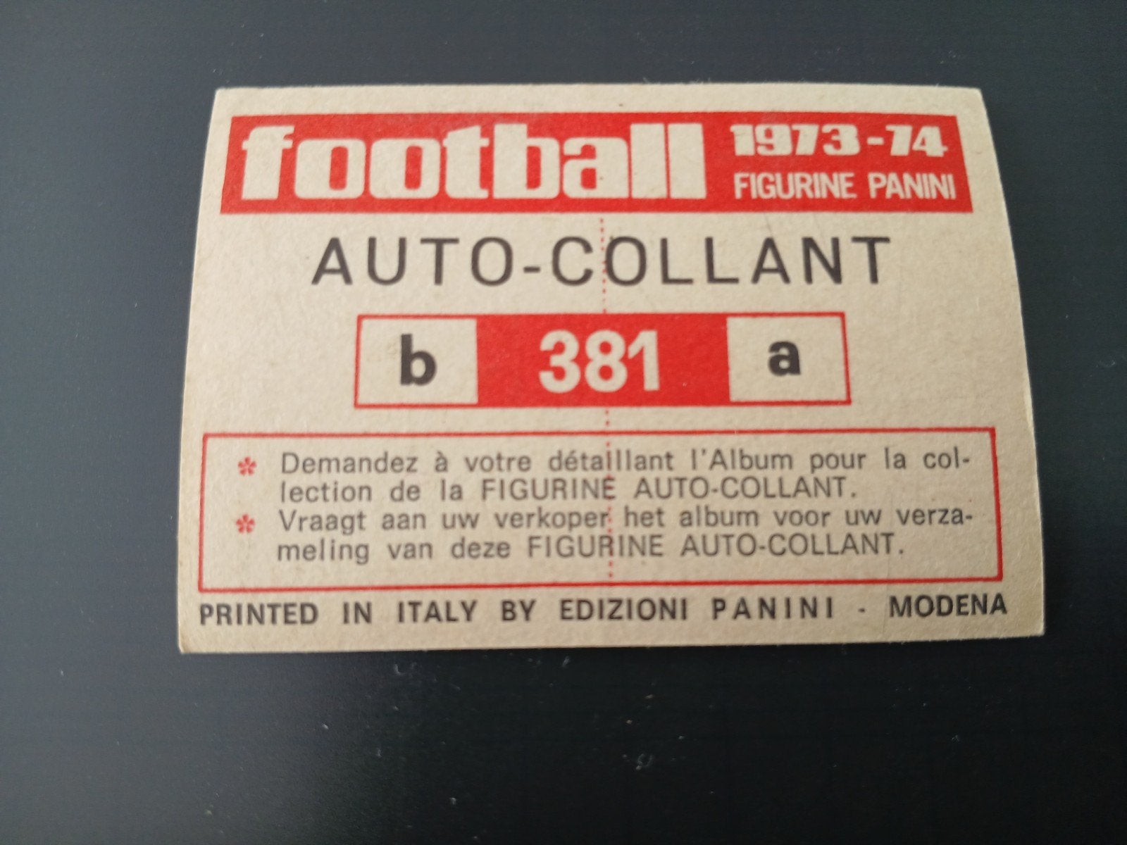 panini football 1973-74, Ophalen