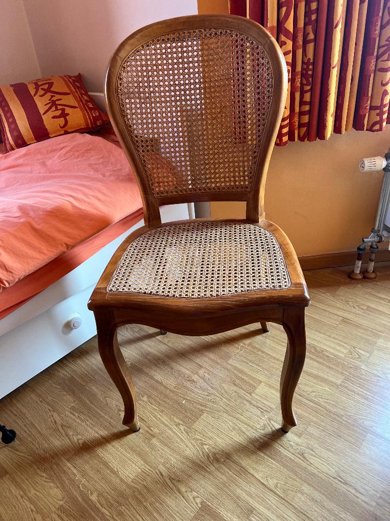 Lot 6 chaises Louis XVI médaillon, Maison & Meubles, Autres couleurs, Comme neuf, Louis XVI Médaillon en mérisier, Enlèvement