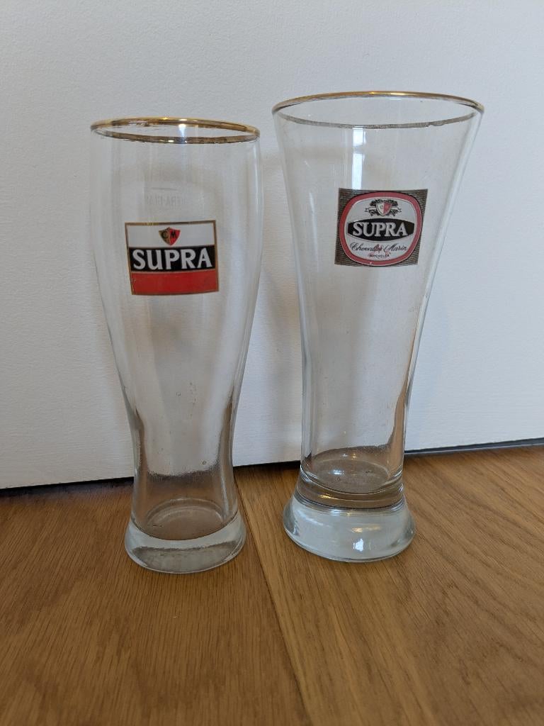 2 verres Supra brasserie Chevalier Marin, Ophalen