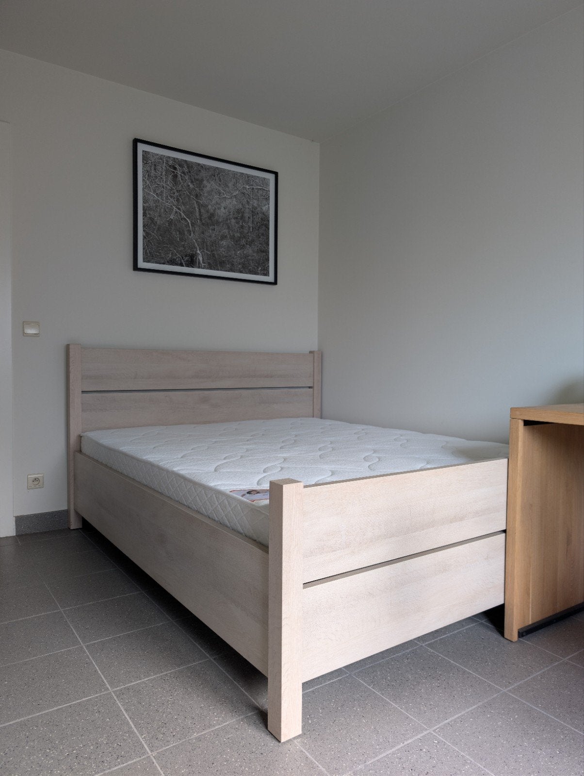 Double bed 160*200 cm, Ophalen, Bruin, Steigerhout, Tweepersoons